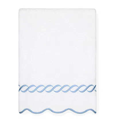 Pratesi Cotton Treccia Bath Sheet In Blue