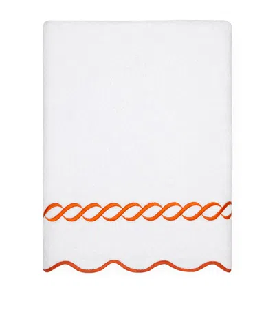 Pratesi Cotton Treccia Bath Sheet In Orange