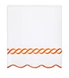 Pratesi Cotton Treccia Bath Towel In White/orange