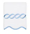 Pratesi Cotton Treccia Face Cloth In White/medium Blue