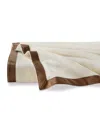 Pratesi Dolomiti Cashmere & Leather Throw Blanket, 55 X 71 In Ivory/beige