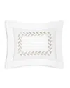 Pratesi Federico Boudoir Sham In White/antique Silver