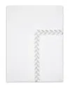 Pratesi Federico Flat Sheet, King In White/antique Silver