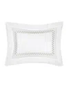 Pratesi Federico Queen Sham In White/antique Silver