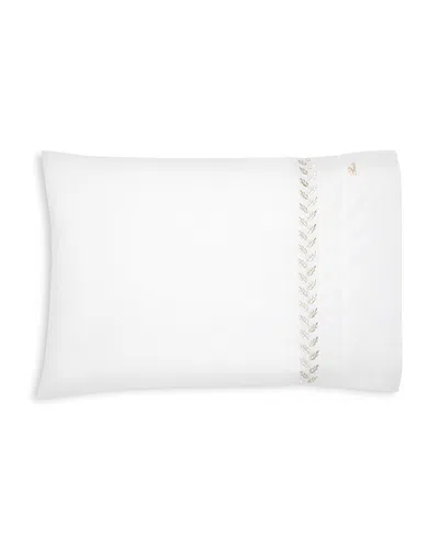 Pratesi Federico Standard Pillowcase, Set Of 2 In White/antique Silver