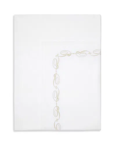 Pratesi Icona Flat Sheet, King In White/beige