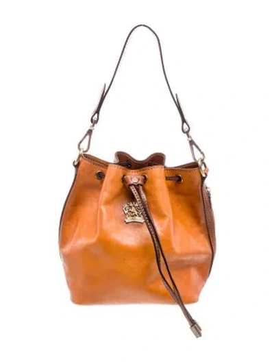 Pre-owned Pratesi Leather Bucket Bag In Brown