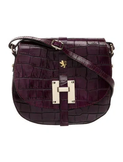 Pre-owned Pratesi Leather Crossbody Bag In Purple