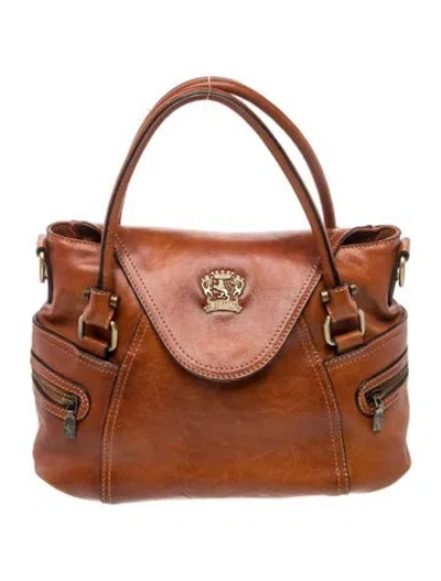 Pre-owned Pratesi Leather Top Handle Bag In Neutral