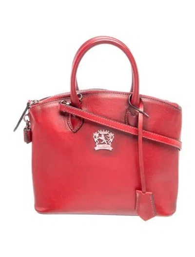 Pre-owned Pratesi Leather Top Handle Bag In Red