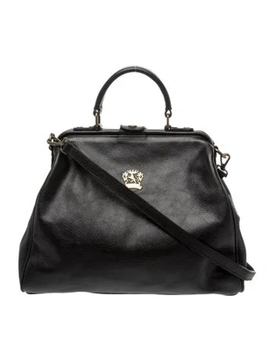 Pre-owned Pratesi Leather Top Handle Bag W/ Tags In Gray
