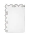 Pratesi Marrakesh Flat Sheet, Full Queen In White/sterling