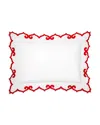 Pratesi Marrakesh King Sham In White/scarlet