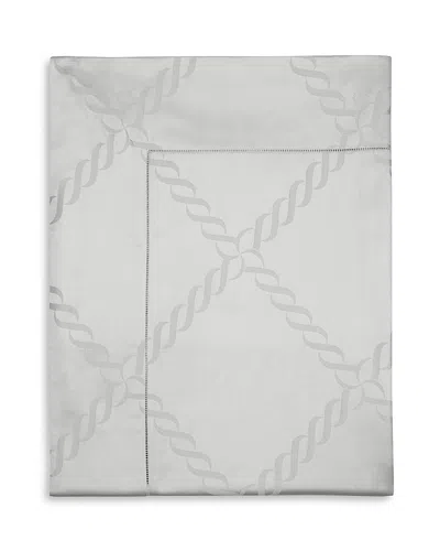 Pratesi Ori Treccia Flat Sheet, Full Queen In Sterling