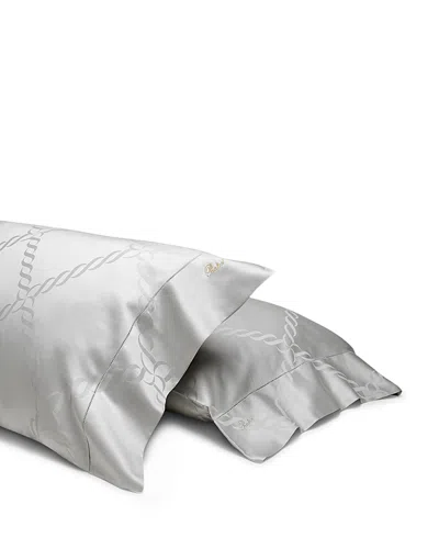 Pratesi Ori Treccia Queen Pillowcase Set In Sterling