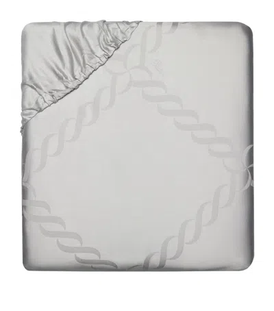 Pratesi Ori Treccia Super King Fitted Sheet In Grey