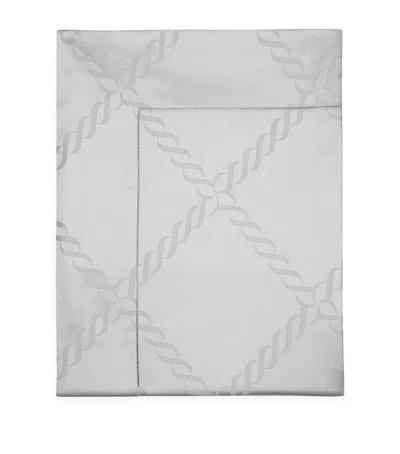 Pratesi Ori Treccia Super King Flat Sheet In Grey