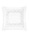 Pratesi Paolina Sham, Continental/euro Sham In White/sage