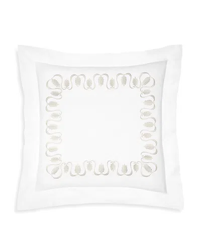 Pratesi Paolina Sham, Continental/euro Sham In White/sage