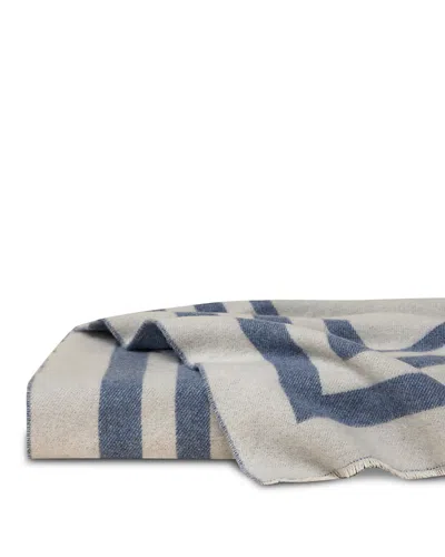 Pratesi Pratest Tre Righe Cashmere Blend Throw, 50 X 70 In Blue