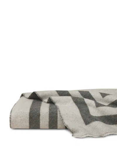 Pratesi Pratest Tre Righe Cashmere Blend Throw, 50 X 70 In Gray