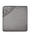 Pratesi Raso Rigato Fitted Sheet, California King In Charcoal