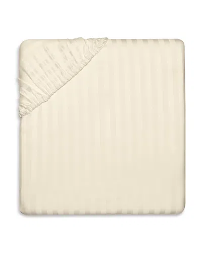 Pratesi Raso Rigato Fitted Sheet, Full In White
