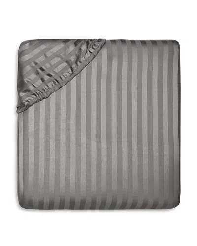 Pratesi Raso Rigato Fitted Sheet, King In Gray