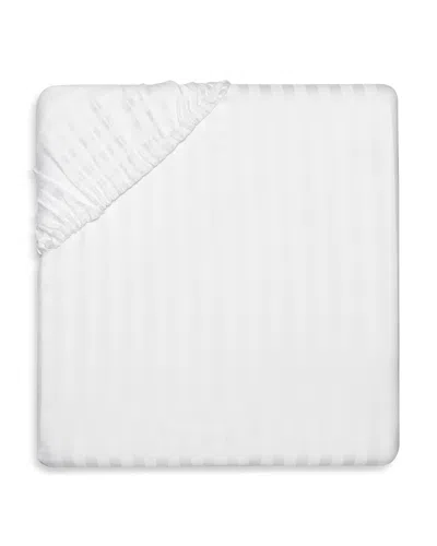 Pratesi Raso Rigato Fitted Sheet, Twin Xl In White
