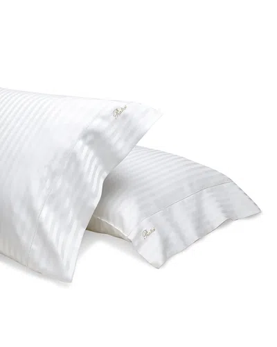 Pratesi Raso Rigato Queen Pillowcase, Set Of 2 In White