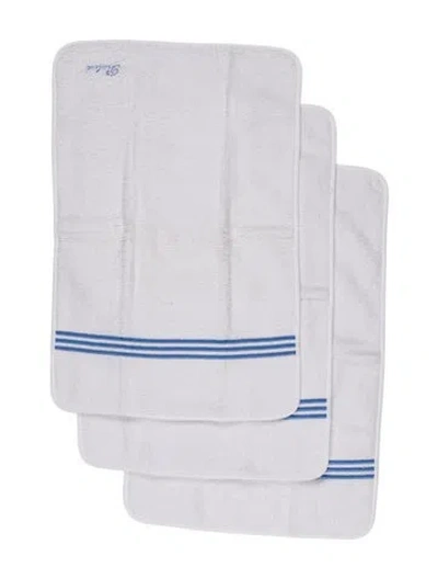 Pre-owned Pratesi Set Of 3 Cotton Hand Towels In White