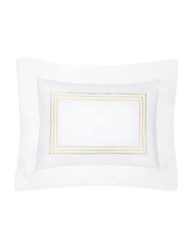 Pratesi Tre Righe Boudoir Sham In White/beige