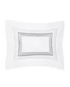 Pratesi Tre Righe Boudoir Sham In White/charcoal