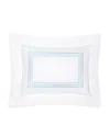 Pratesi Tre Righe Boudoir Sham In White/light Blue