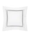 Pratesi Tre Righe Square Oxford Pillowcase In White/charcoal