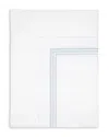 Pratesi Tre Righe Flat Sheet, Full/queen In White/light Blue