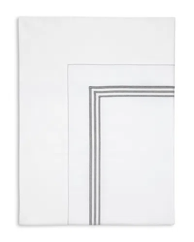Pratesi Tre Righe Flat Sheet, Twin In White/charcoal
