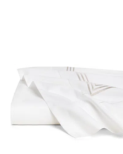 Pratesi Tre Righe Flat Sheet, Twin In White/sage
