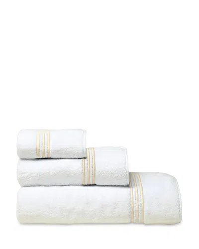 Pratesi Tre Righe Hand Towel In White/beige