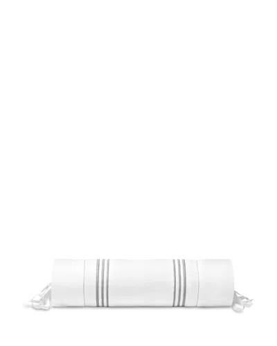 Pratesi Tre Righe Neckroll Sham In White/charcoal