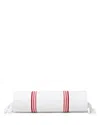 Pratesi Tre Righe Ombre Neckroll Sham In White/scarlet