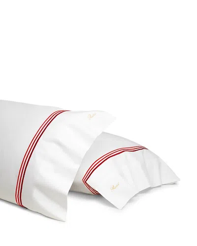 Pratesi Tre Righe Ombre Queen Pillowcase Set In White
