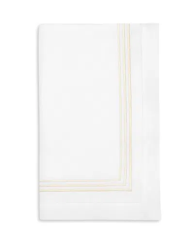 Pratesi Tre Righe Round Tablecloth, 90 In White