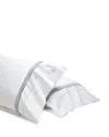 Pratesi Tre Righe Standard Pillowcase, Set Of 2 In White/charcoal