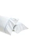 Pratesi Tre Righe Standard Pillowcase, Set Of 2 In White/light Blue
