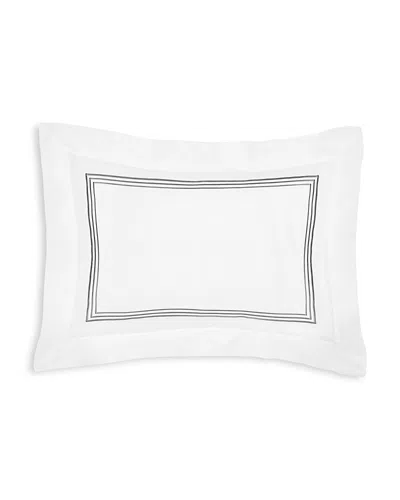 Pratesi Tre Righe Standard Sham In White/charcoal