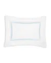 Pratesi Tre Righe Standard Sham In White/light Blue