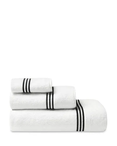 Pratesi Tre Righe Washcloth In White/black