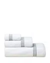 Pratesi Tre Righe Washcloth In Wht/charcoal