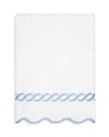 Pratesi Cotton Treccia Bath Sheet In White/medium Blue